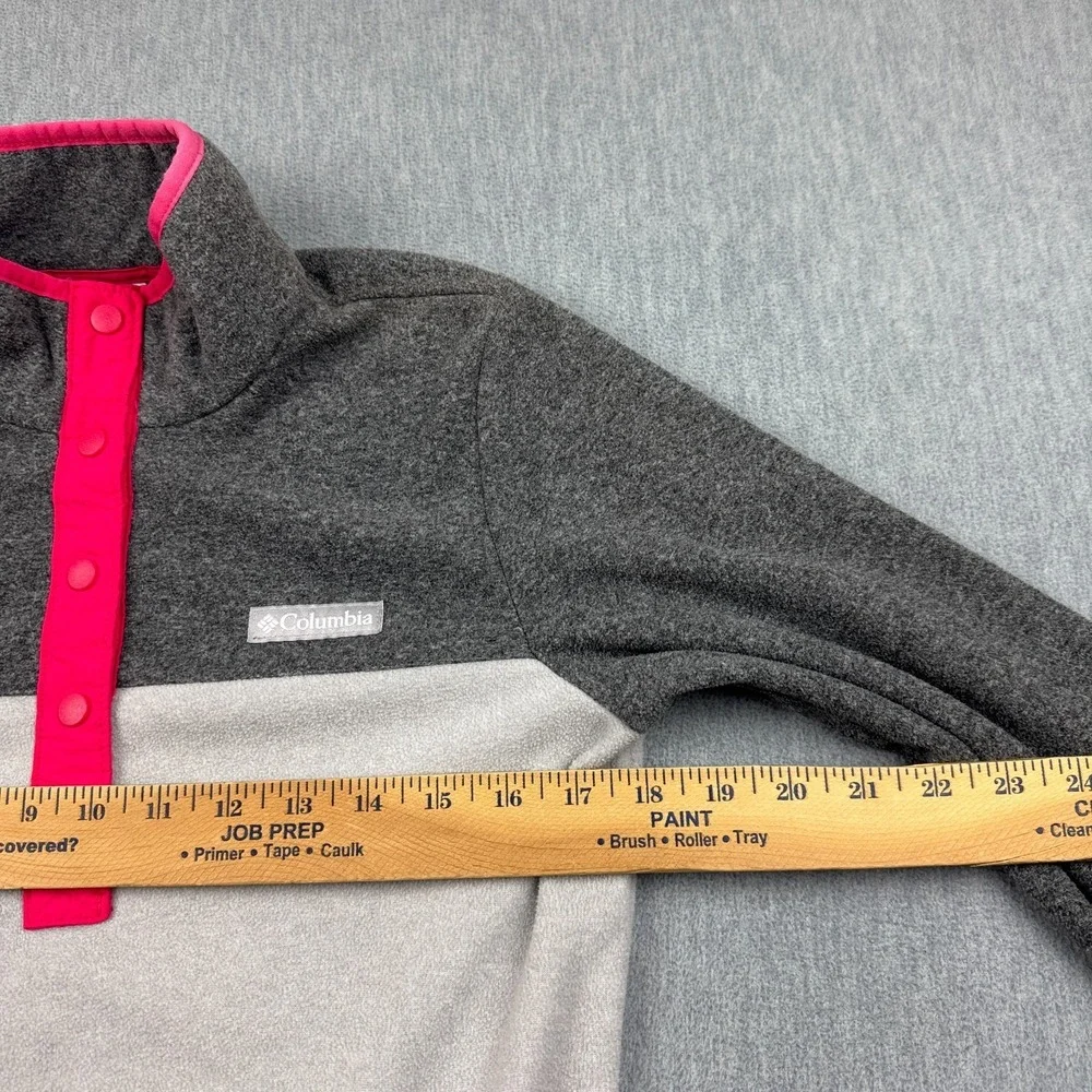 Columbia Jacket Womens XS‎ Gray Pink Foster Creek 1/4 Button Fleece Pullover